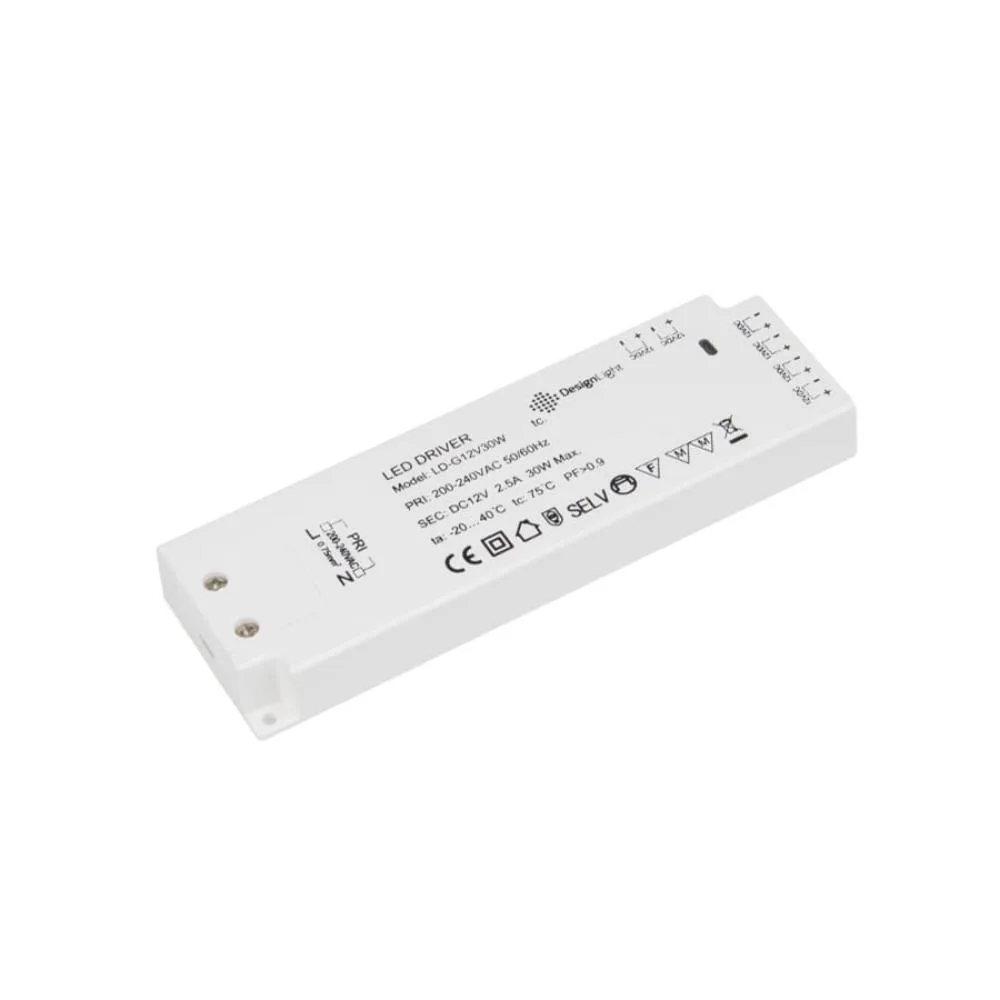 Zasilacz FLAT SLIM LED 30W, 12VDC, BEZ PRZEWODÓW