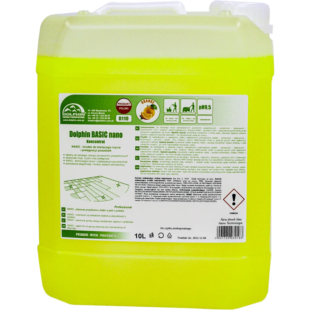 Dolphin BASIC nano koncentrat DOLPHIN posadzki 20L zapach pomarańczy