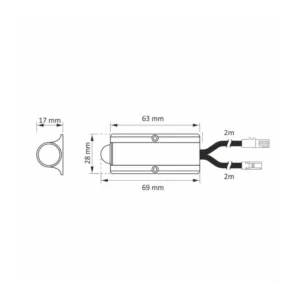 Wyłącznik PIR do szaf model S03, szary, 12VDC 24W - obrazek 2