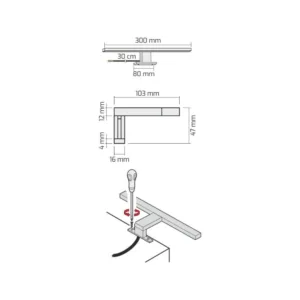 AMBER Uniwersalny lampa łazienkowa IP44 LED 4,5W, - obrazek 2