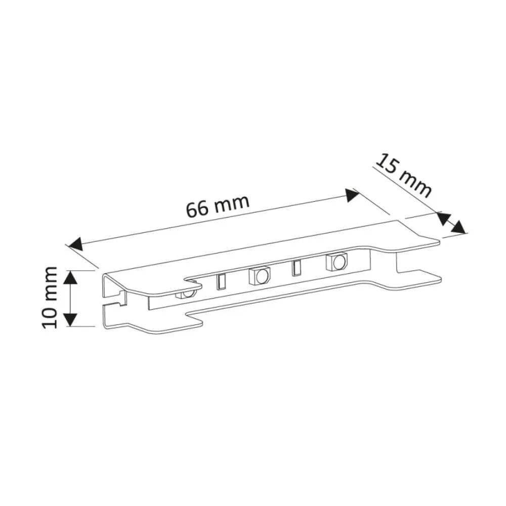Klips RGB metalowy 66MM/12VDC/0,75W 2M Przew z wty