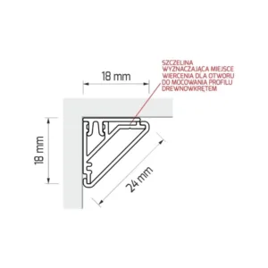 PROFIL CORNER LINE 3M, KĄTOWY ALUMINIUM MLECZNY, z - obrazek 2