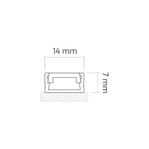 PROFIL LINE MINI 2M, NAKŁADANY ALUMINIUM TRANSPARE - obrazek 2