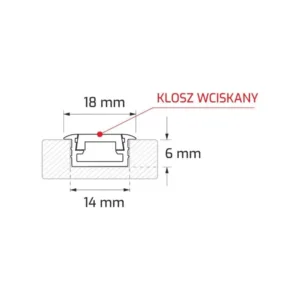 PROFIL INLINE MINI LED 2M, WPUSZCZANY ALUMINIUM TR - obrazek 2