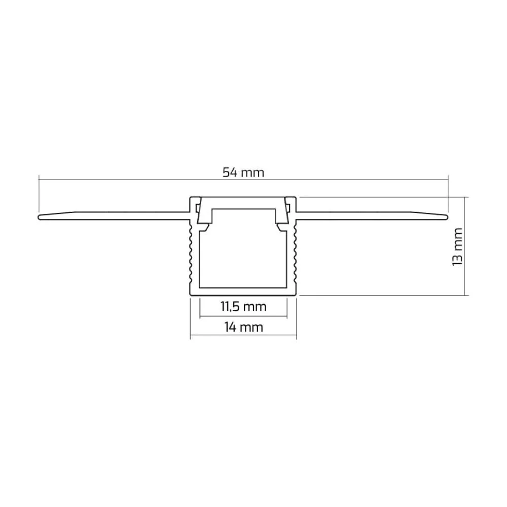 PROFIL DEOLINE P 2M, Profil Płaski ALUMINIUM MLECZ