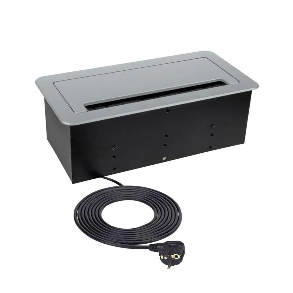INBOX czarny 2x gniazdo FR, 2xUSB, 1xRJ45, 1xHDMI,
