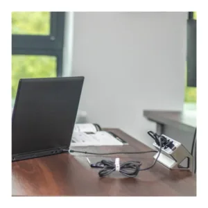 DESK BOX aluminium, 3 x gniazdo SCHUKO, 2 x USB ty - obrazek 2