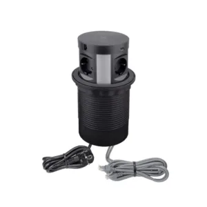 MULTI BOX, czarny, 4 x gniazdo FR, 2 x USB typ A,