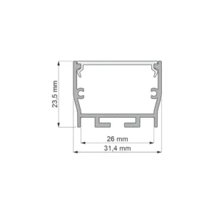 Profil architektoniczny JAPET, aluminium, klosz ml - obrazek 2
