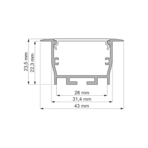 Profil architektoniczny FOBOS, aluminium, klosz ml - obrazek 2