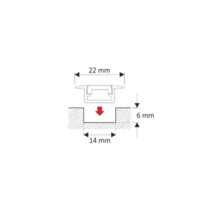 PROFIL INLINE MINI LED 3M, WPUSZCZANY ALUMINIUM ML - obrazek 2