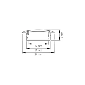 PROFIL INLINE Z LED 3M, WPUSZCZANY ALUMINIUM, TRAN - obrazek 2