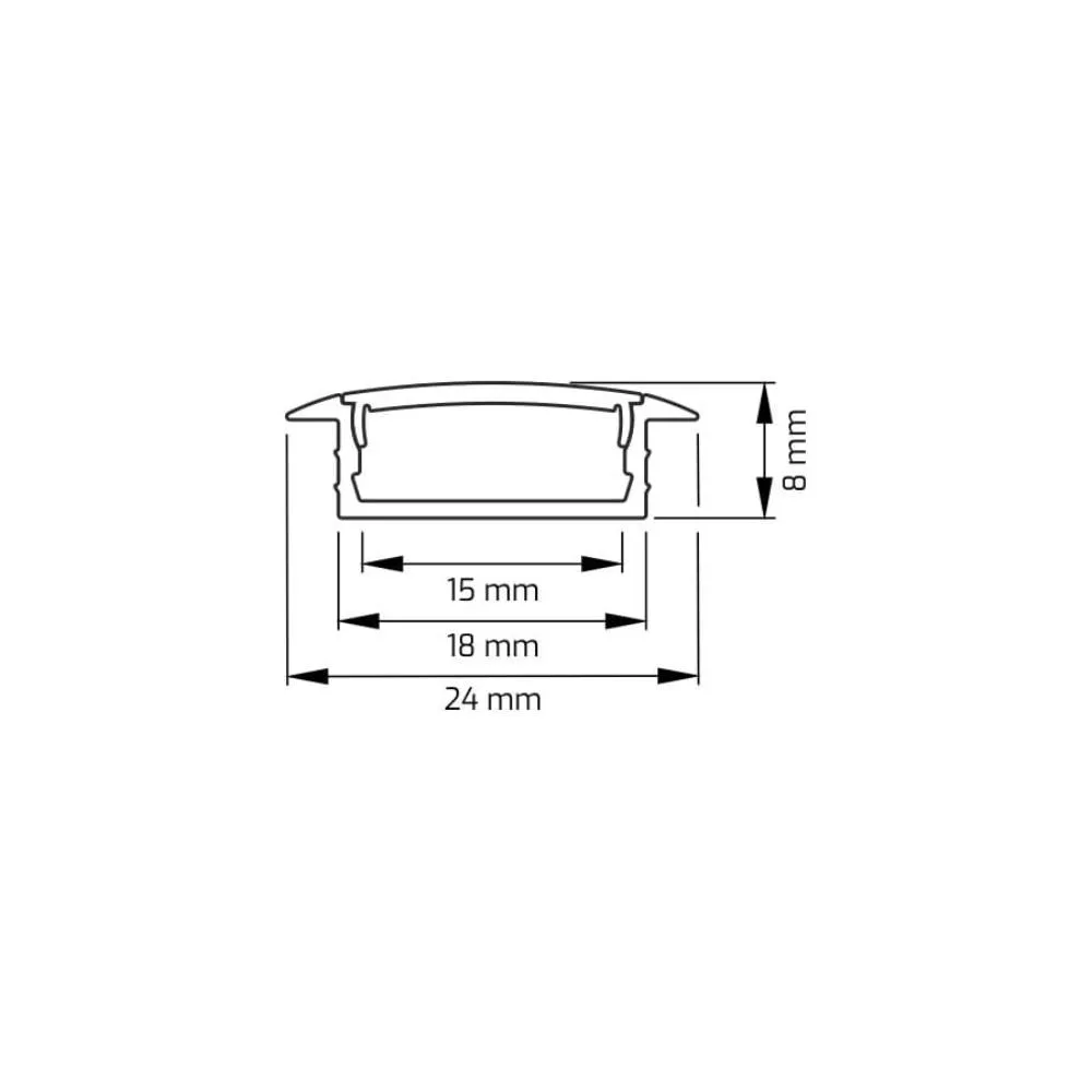 PROFIL LINE XL 3M, NAKŁADANY ALUMINIUM MLECZNY Klo