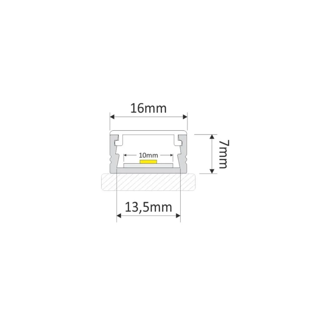 PROFIL LINE XL 3M, NAKŁADANY ALUMINIUM TRANSPARENT