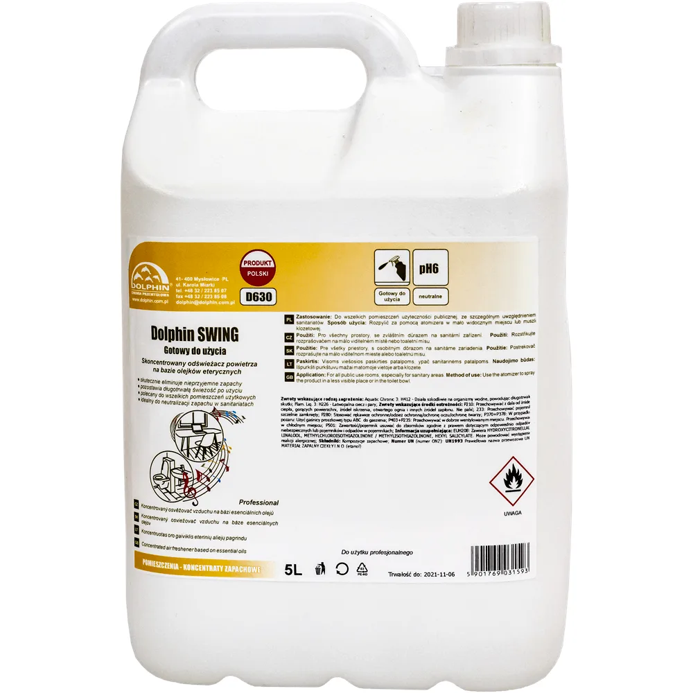 5L / 5000ml DOLPHIN SWING intensywny odświeżacz powietrza perfumowany