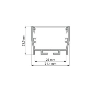 Profil architektoniczny JAPET, aluminium, klosz ml - obrazek 3