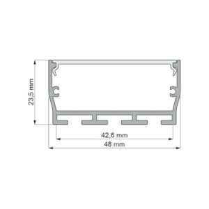 Profil architektoniczny JAPET XL, aluminium, klosz - obrazek 3
