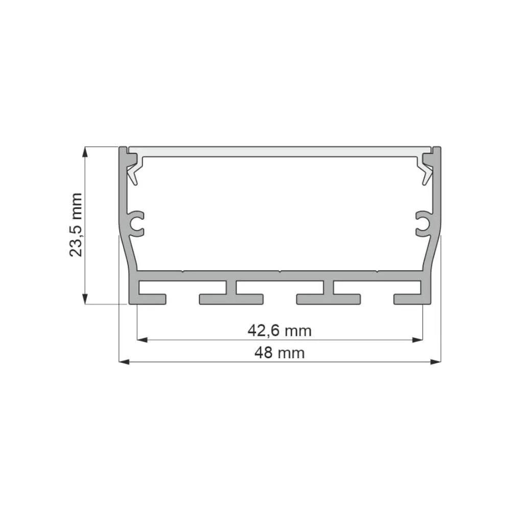Profil architektoniczny JAPET XL, aluminium, klosz