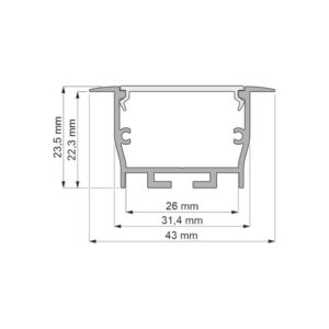 Profil architektoniczny FOBOS, aluminium, klosz ml - obrazek 4