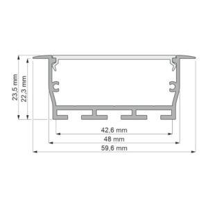 Profil architektoniczny FOBOS XL, aluminium, klosz - obrazek 3