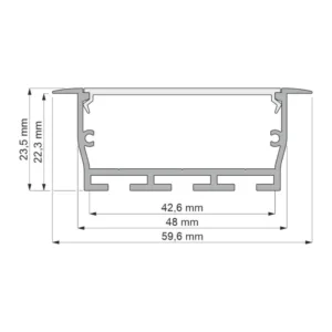 Profil architektoniczny FOBOS XL, aluminium, klosz - obrazek 3