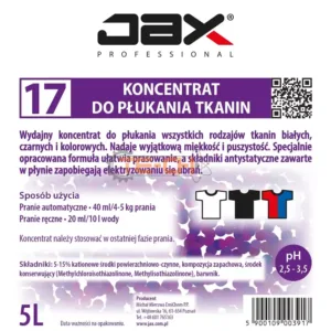JAX17 5L x4 KONCENTRAT DO PŁUKANIA TKANIN - obrazek 4