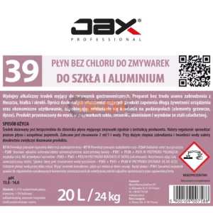 PŁYN MYJĄCY DO ZMYWAREK MEGA do szkła i aluminium JAX39 20l - obrazek 4