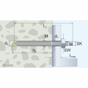 SK M12/220 10szt szpilka kotwy chemicznej z uchwytem sześciokątnym - obrazek 4
