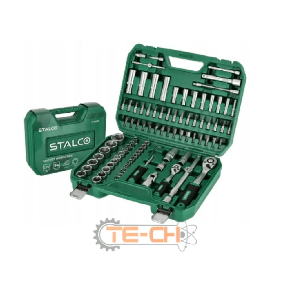 54017 ZESTAW KLUCZY NASADOWYCH, 94 ELEMENTY STALCO