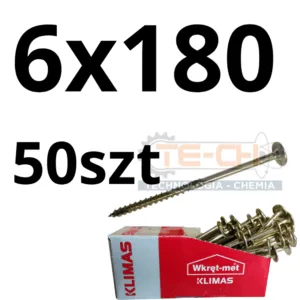 WKCP-06180 Wkręt ciesielski WKCP łeb talerzowy TORX 6x180 50szt - obrazek 2