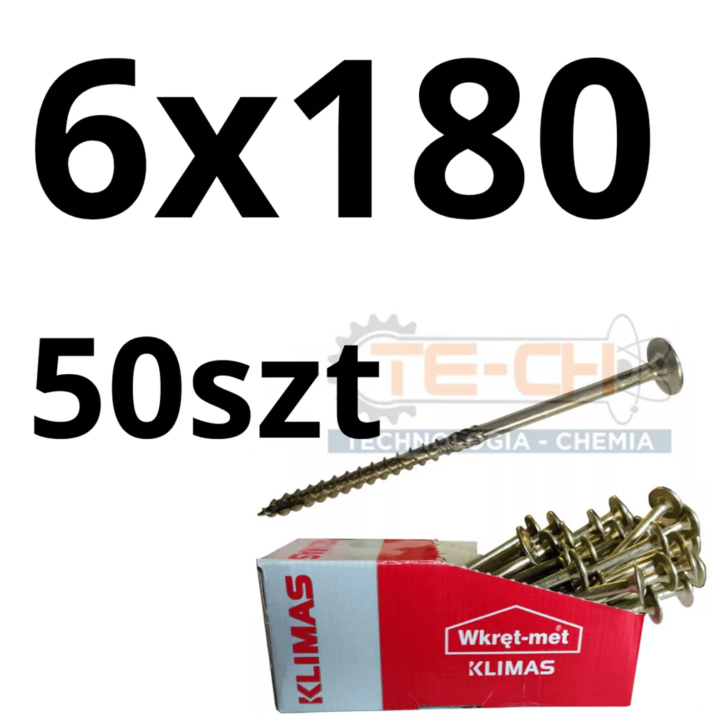 WKCP-06180 Wkręt ciesielski WKCP łeb talerzowy TORX 6x180 50szt