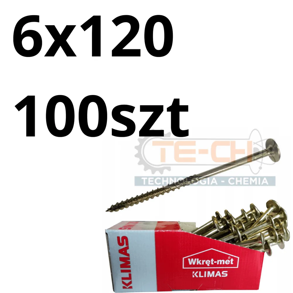 Wkręty ciesielskie WKCP łeb talerzowy TORX 6x120 100szt