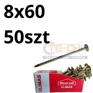 Wkręty ciesielskie WKCP łeb talerzowy TORX 8x60 50szt - obrazek 2