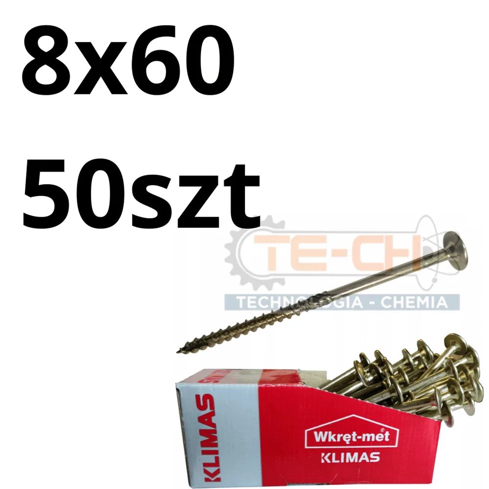 Wkręty ciesielskie WKCP łeb talerzowy TORX 8x60 50szt
