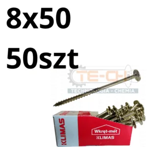 Wkręty ciesielskie WKCP łeb talerzowy TORX 8x50 50szt - obrazek 2