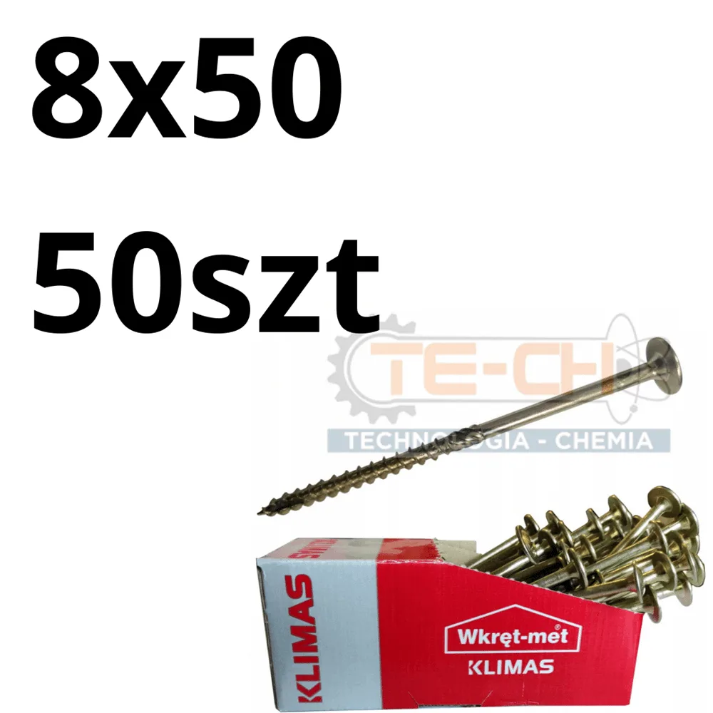 Wkręty ciesielskie WKCP łeb talerzowy TORX 8x50 50szt