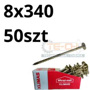 Wkręty ciesielskie WKCP łeb talerzowy TORX 8x340 50szt - obrazek 2