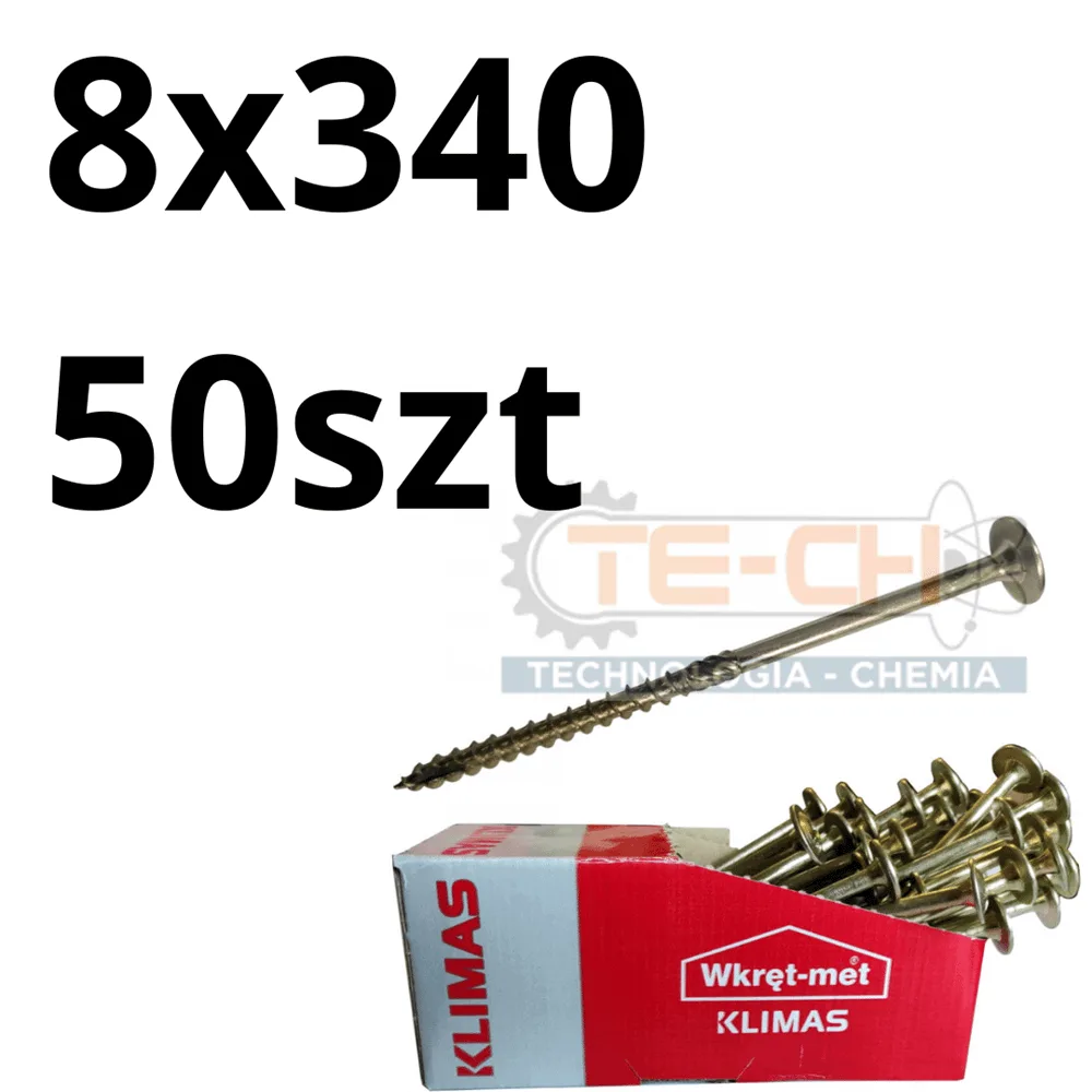 Wkręty ciesielskie WKCP łeb talerzowy TORX 8x340 50szt