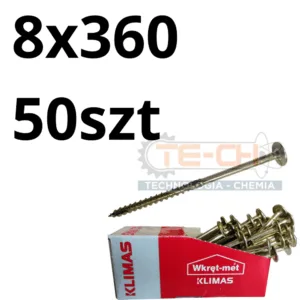 Wkręty ciesielskie WKCP łeb talerzowy TORX 8x360 50szt - obrazek 2