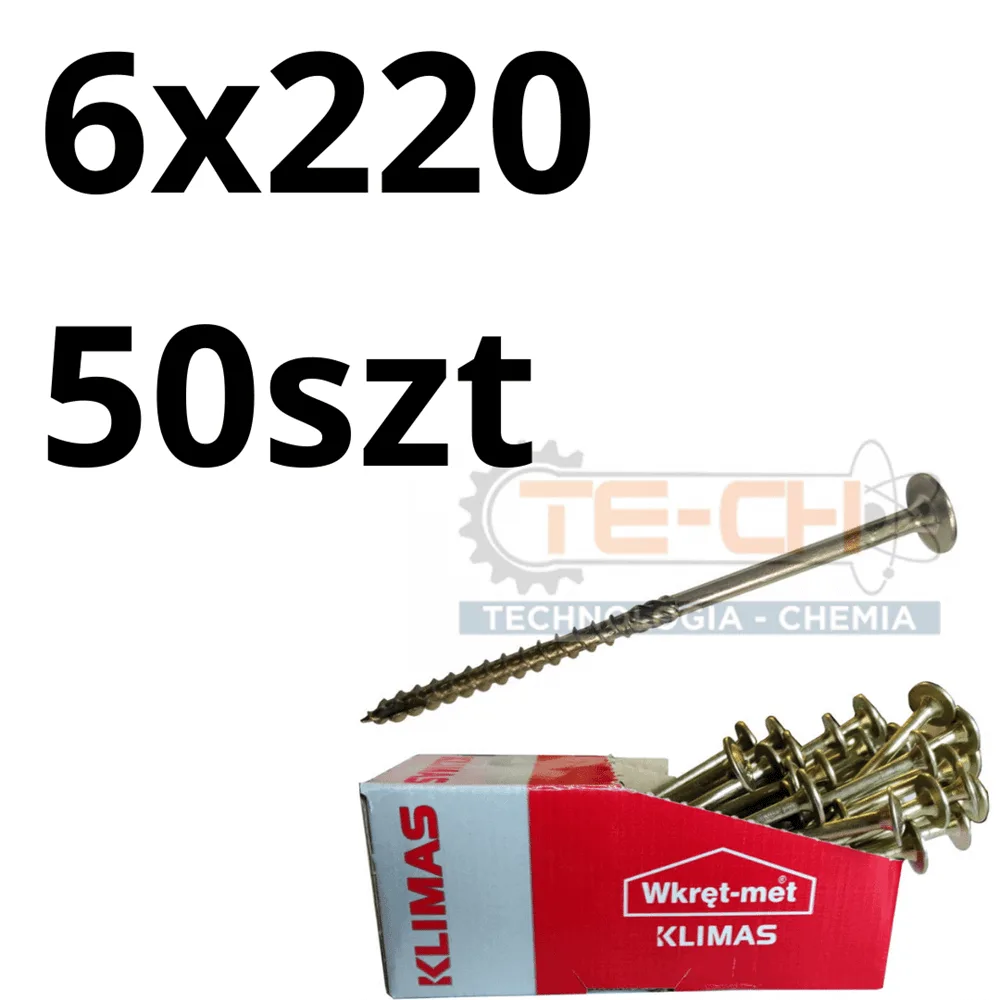 Wkręty ciesielskie WKCP łeb talerzowy TORX 6x220 50szt