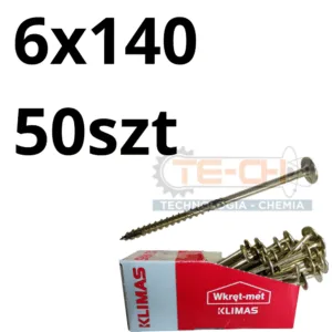 Wkręty ciesielskie WKCP łeb talerzowy TORX 6x140 50szt - obrazek 2