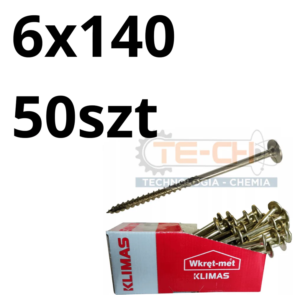 Wkręty ciesielskie WKCP łeb talerzowy TORX 6x140 50szt