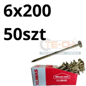 WKCP-06200 Wkręt ciesielski WKCP łeb talerzowy TORX 6x200 50szt - obrazek 2