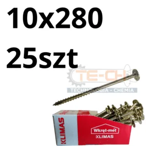 WKCP-10280 wkręty ciesielskie 10x280 hartowane łeb podkładkowy paczka 25szt - obrazek 2