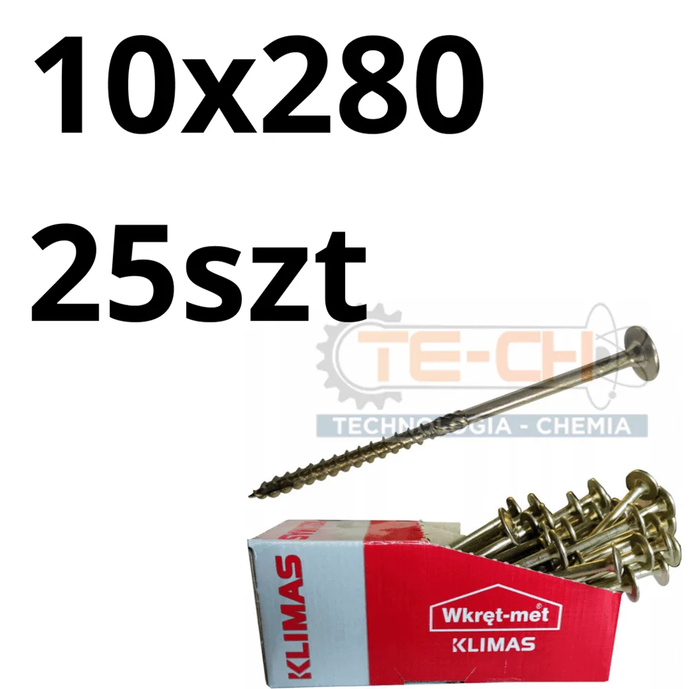 WKCP-10280 wkręty ciesielskie 10x280 hartowane łeb podkładkowy paczka 25szt