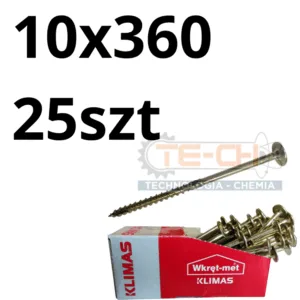 WKCP-10360 wkręty ciesielskie 10x360 hartowane łeb podkładkowy paczka 25szt - obrazek 2