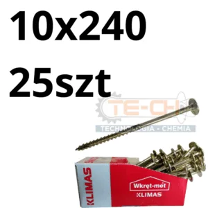 WKCP-10240 wkręty ciesielskie 10x240 hartowane łeb podkładkowy paczka 25szt - obrazek 2
