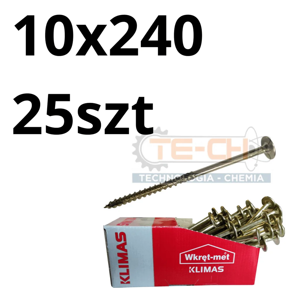 WKCP-10240 wkręty ciesielskie 10x240 hartowane łeb podkładkowy paczka 25szt