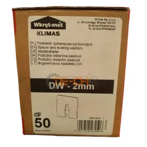 DW-02 50szt Podkładki dystansowe 50x50 brązowe 2mm - obrazek 4