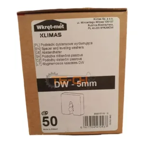 DW-05 50szt Podkładki dystansowe 50x50 żółte 5mm - obrazek 4